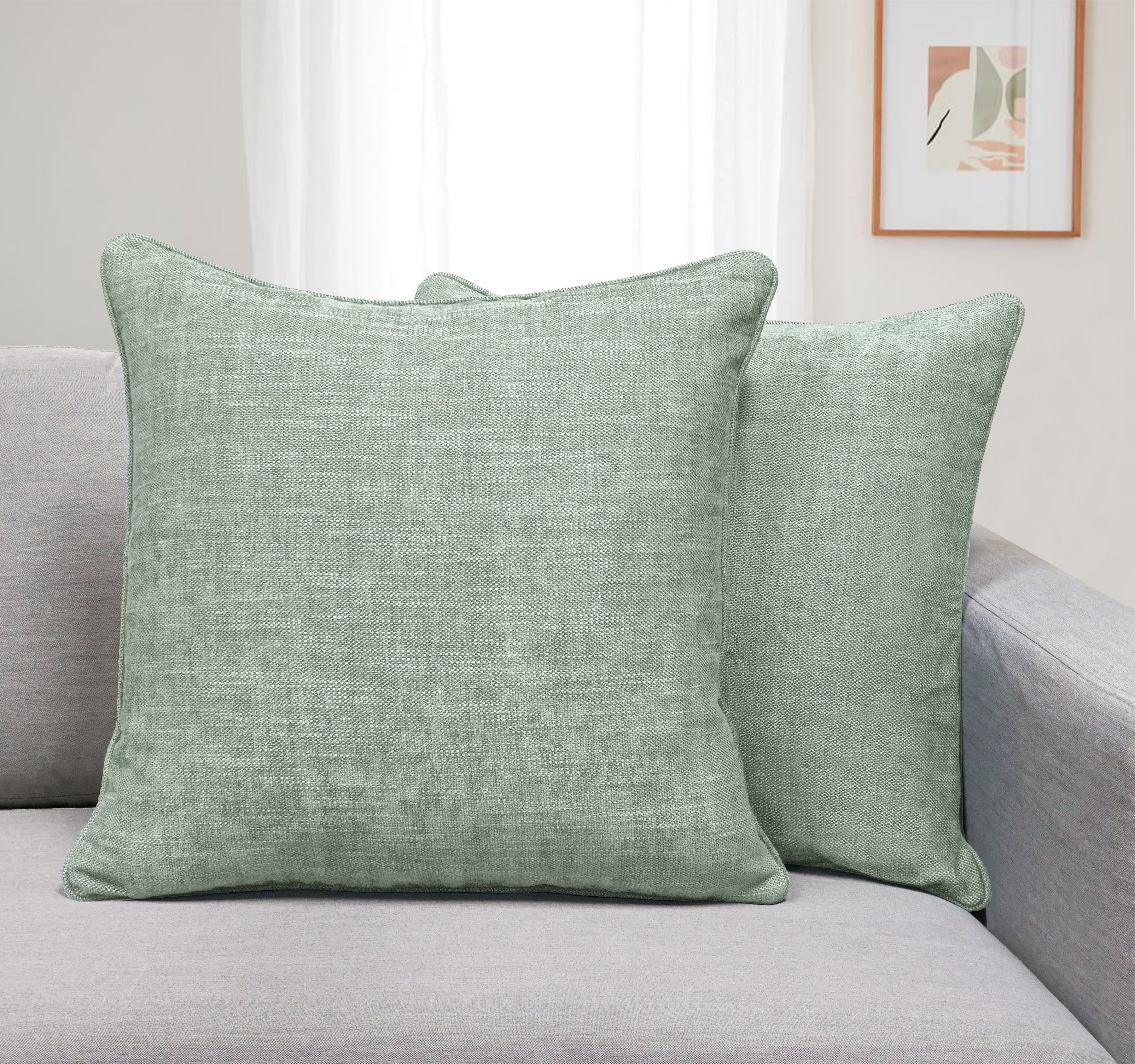 Set of 2 Gorgeous Chenille Throw Pillow Micro Piping | 20" x 20"