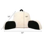 Panda Sherpa Bed Reading Memory Foam Pillow | Backrest Support Soft Cushion with Arms | Medium