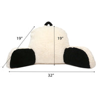 Panda Sherpa Bed Reading Memory Foam Pillow | Backrest Support Soft Cushion with Arms | Medium