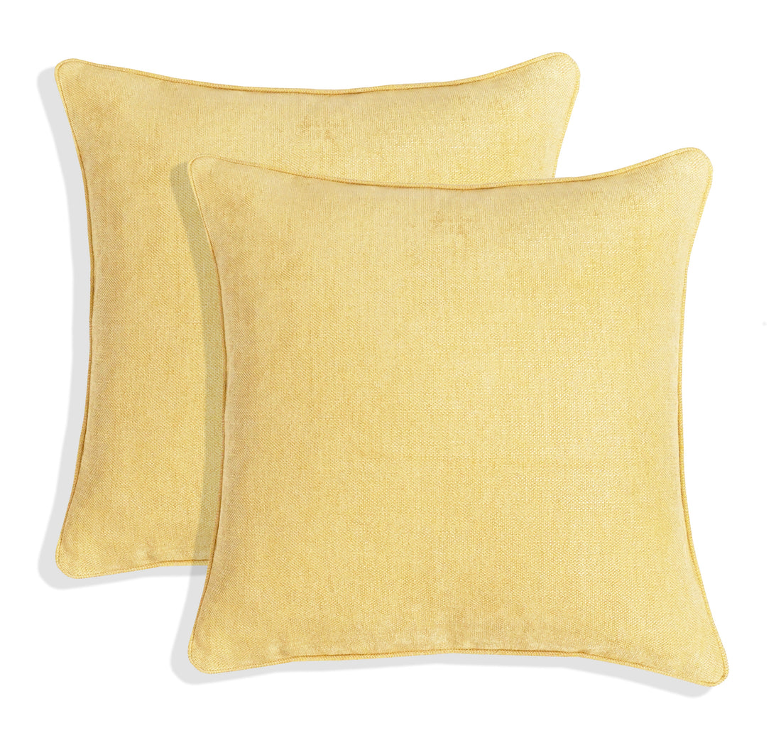 Set of 2 Gorgeous Chenille Throw Pillow Micro Piping | 20" x 20"
