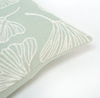 Lily Pad Embroidery Throw Pillow Cover | 14" x 20"
