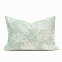 Lily Pad Embroidery Throw Pillow Cover | 14" x 20"
