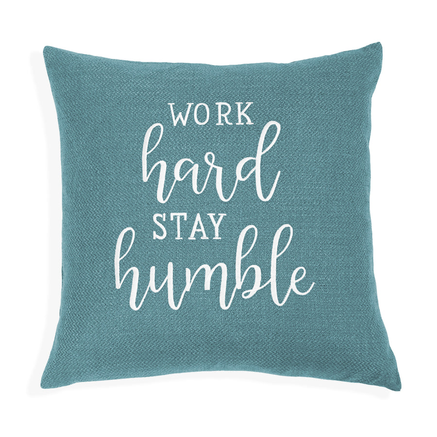 Work Hard Stay Humble Throw Pillow Cover | Spa | 20" x 20"